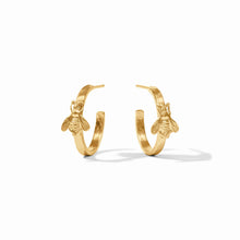 Load image into Gallery viewer, Bee Hoop Gold Earrings
