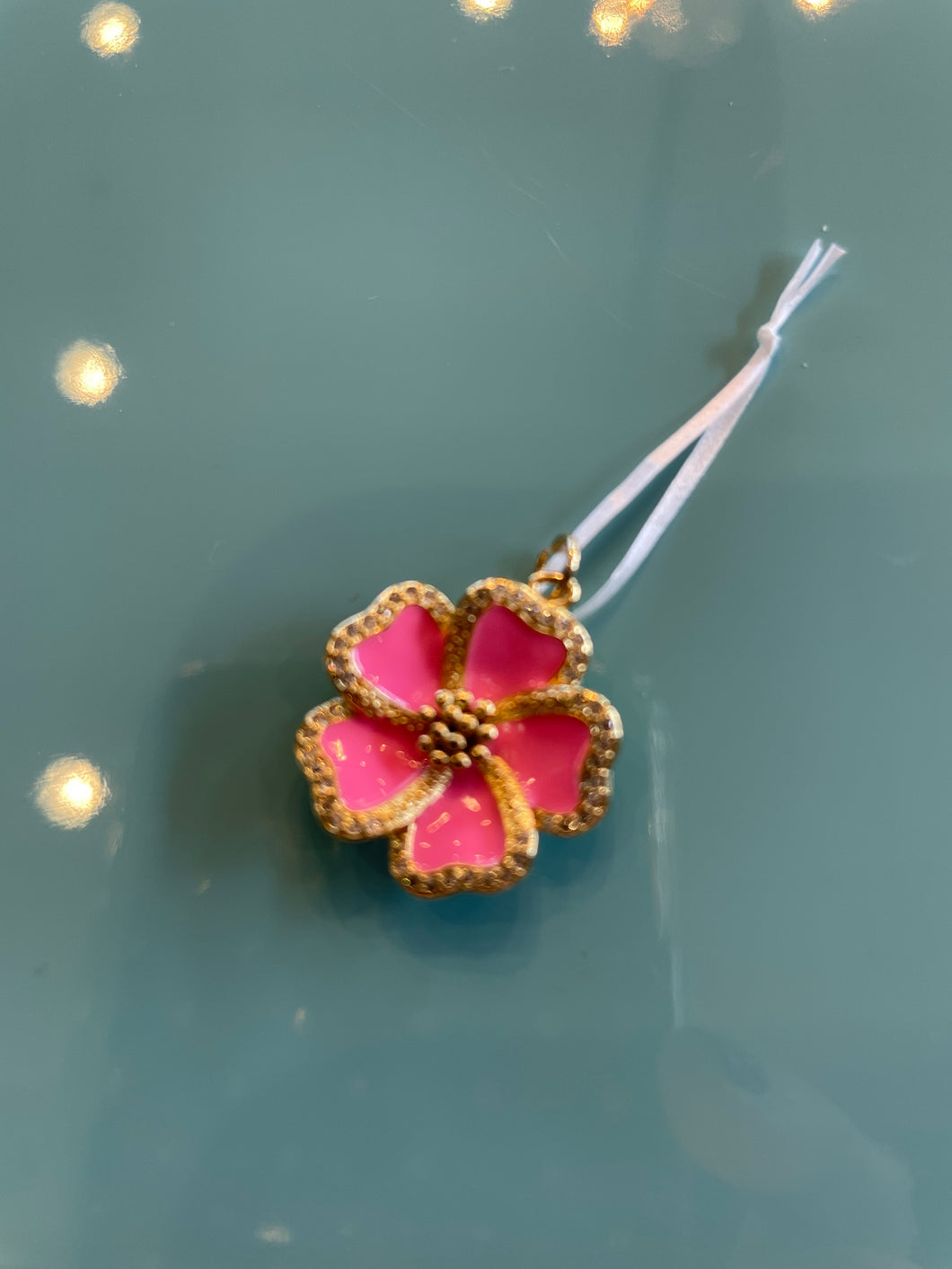 Pink Hibiscus Flower Charm