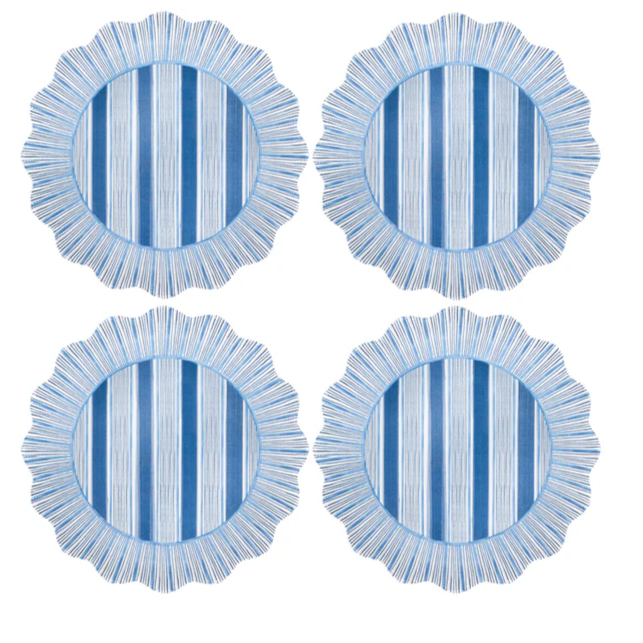 Cabana Stripe Melamine Dinner Plate Set of 4