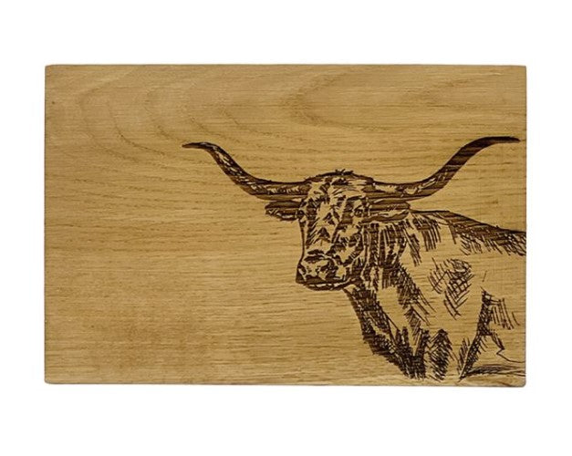 Texas Longhorn Oak Serving Board