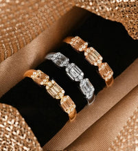 Load image into Gallery viewer, 14K Yellow Gold 3 Station Baguette Diamond Band
