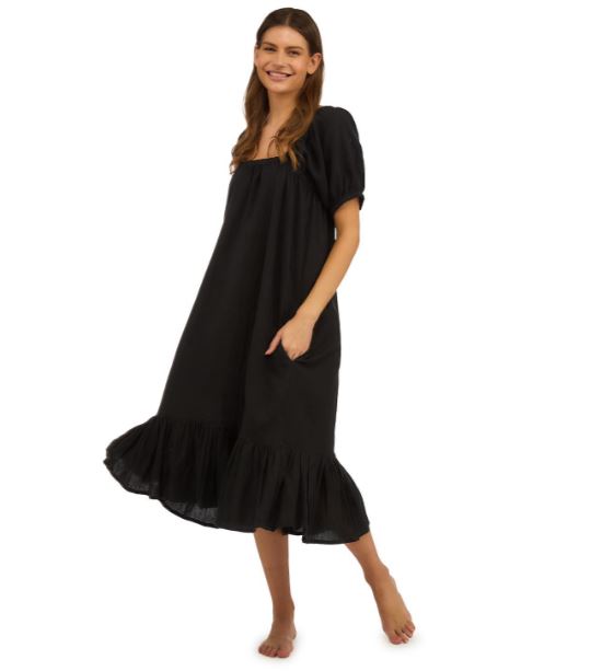 Dressed to Impress Puff Sleeve Airy Cotton Dress