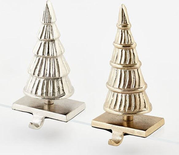 Metal Tree Stocking Holder Gold/Silver