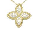 Gold Clear CZ Flower Pendant
