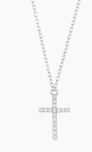 Believe Cross SS Pendant Necklace