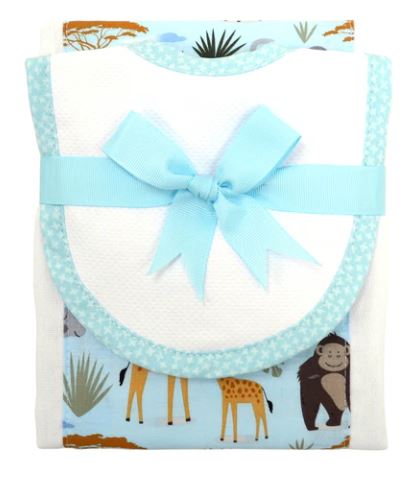 Giraffe Medium Bib & Burp Box Set