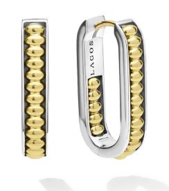 S/S 18K Signature Caviar 25X3mm Hoop Earring