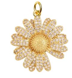 CZ Stone Daisy Charm