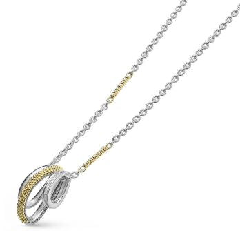 LAGOS SS/18K Caviar Lux Diamond Pendant Necklace