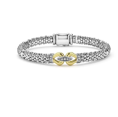SS/18K 9mm Diamond Buckle Bracelet