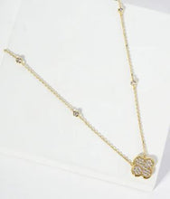 Load image into Gallery viewer, 18K Gold Dipped Pave CZ Quatrefoil
