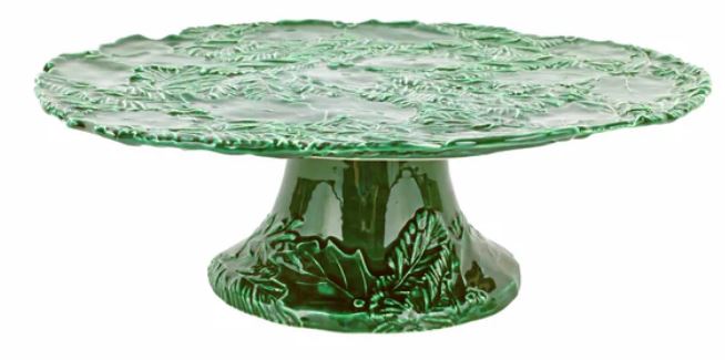 Lastra Holiday Green Figural Cake Stand