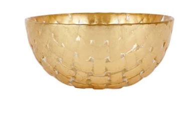 Rufolo Glass Gold Basketweave Dipping Bowl