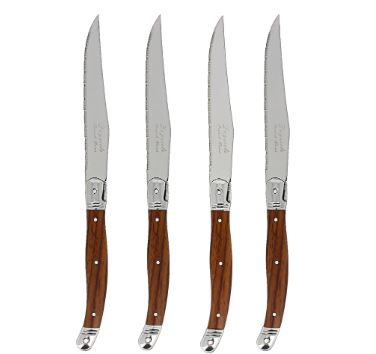 French Home S/4 Laguiole Steak Knives, Wood Grain