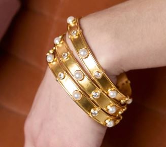 Tribeca Bangle-Pearl
