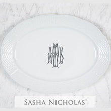 Load image into Gallery viewer, Weave Oval Platter W/Monogram
