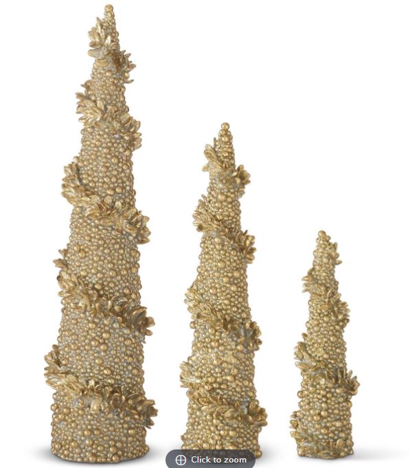 Gold Resin Garland Wrapped Bead Tree