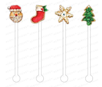 Christmas Sugar Cookies Acrylic Stir Sticks