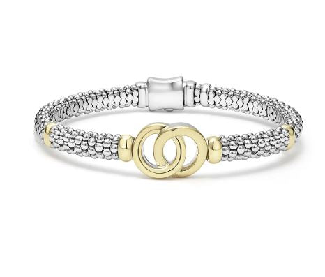 SS/18K 6mm Interlocking Bracelet