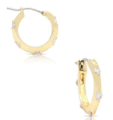 Hoop Earrings W/ CZ Medium