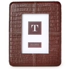 Chestnut 5X7 Genuine Leather Reptile Pattern Frame