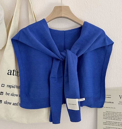 Knitted Crossed Solid Shawl