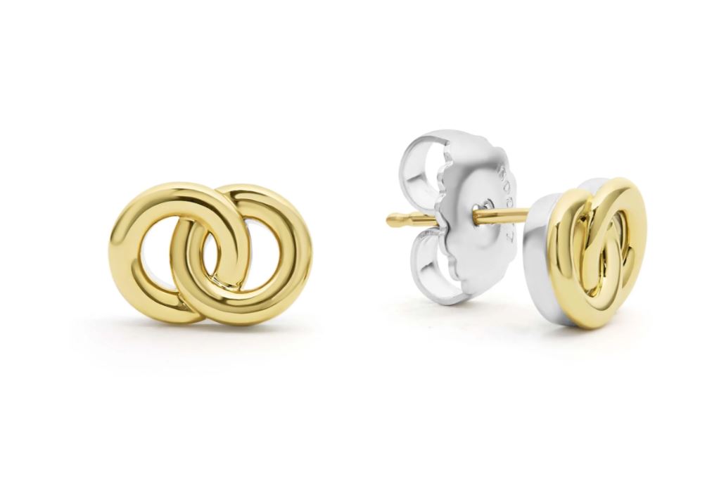 SS/18K Interlocking Stud Earring