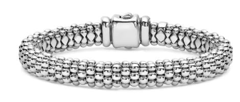 SS Sig Caviar Oval 9MM Rope Bracelet, M