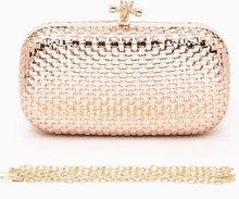 Load image into Gallery viewer, Weaved Texture Metallic Box Clutch
