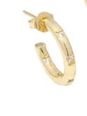 Load image into Gallery viewer, Gold Round CZ Hoop Stud Earring
