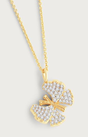 Butterfly Pave White Small Necklace