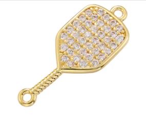 Pave Pickleball Charm