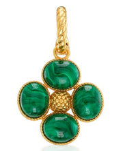 Load image into Gallery viewer, Berry Clover Double Sided Pendant Malachite
