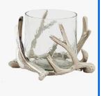 Load image into Gallery viewer, Antler Hurricane Candleholder With Glass Shade 4.5"

