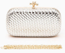 Load image into Gallery viewer, Weaved Texture Metallic Box Clutch
