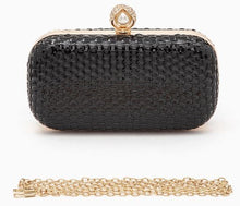 Load image into Gallery viewer, Weaved Texture Metallic Box Clutch
