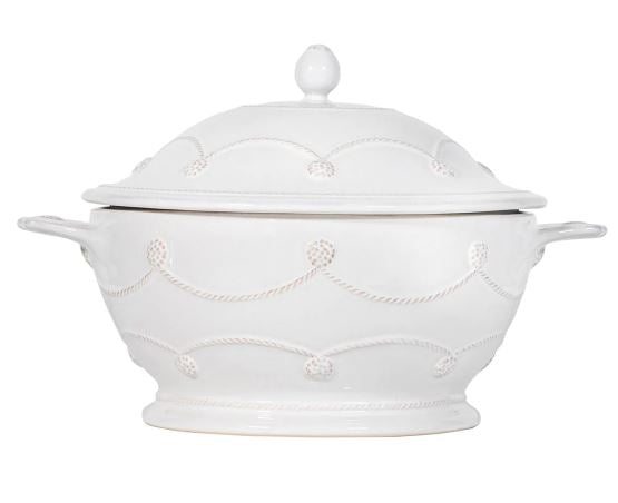 Berry & Thread Casserole with Lid - Whitewash