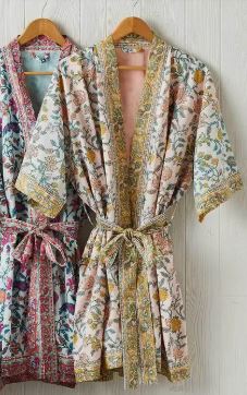 Ahana Block Print Cotton Robe