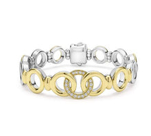 Load image into Gallery viewer, LAGOS Sterling Silver and 18K Interlocking Diamond Bracelet
