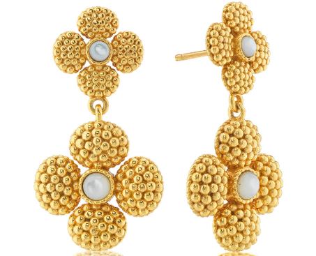 Berry Clover Convertible Duo Earrings MOP