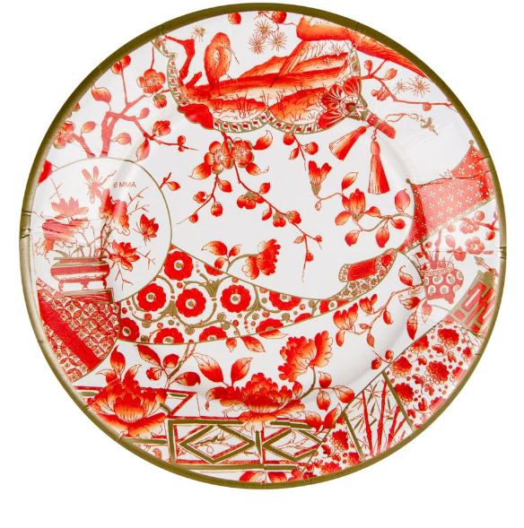 Gilded Porcelain Coral Salad/Dessert Plates