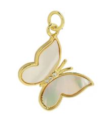 White Pearl Shell Butterfly Charm