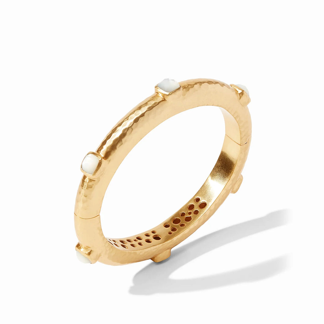 Catalina Hinge Bangle - Iridescent Clear Crystal