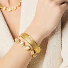 Load image into Gallery viewer, Gold Cobblestone Hinge Bangle
