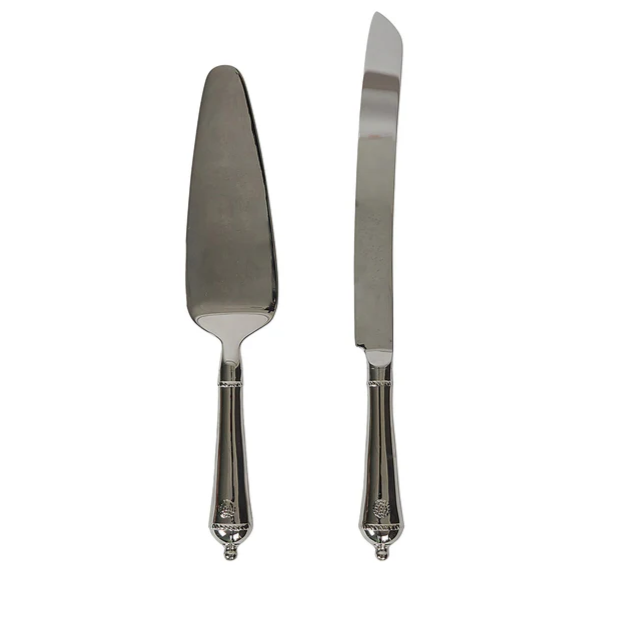 Berry & Thread Cake Knife and Server Set/2pc - Polished