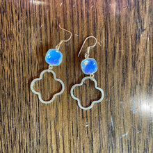 Load image into Gallery viewer, Medium Faceted Stone Gold Drop Earrings
