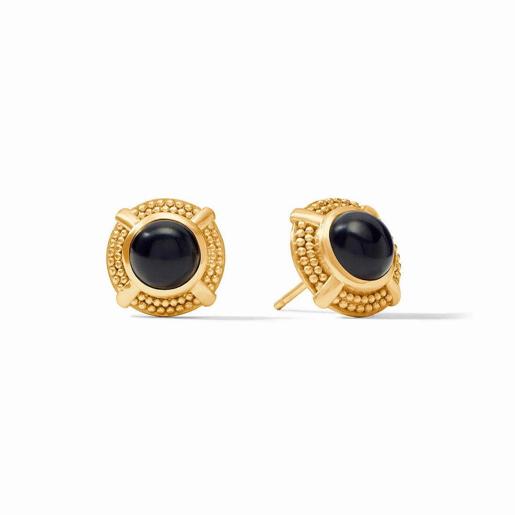 Obsidian Black Cabochon Stud