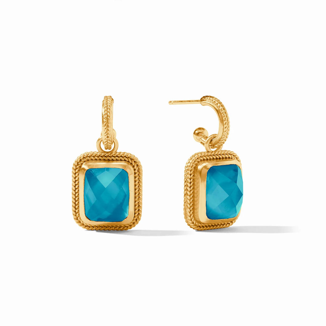 Cheval Iridescent London Blue Hoop & Charm Earring