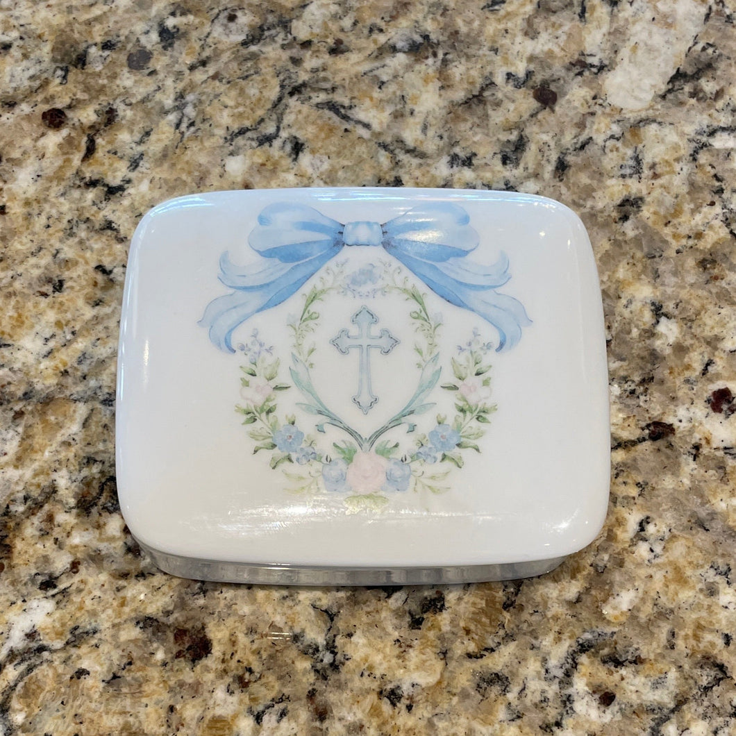 Blue Cross Box w/ Lid