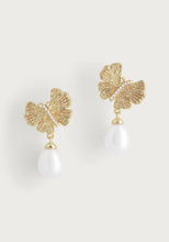 Load image into Gallery viewer, Butterfly With Pearl Drop Earrings
